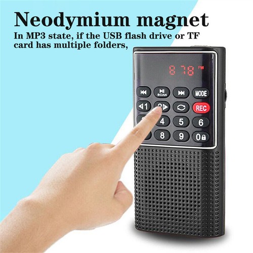Mini radio digitale portatile ricaricabile lettore musicale MP3 FM USB SD scheda altoparlante - Foto 4 di 16