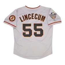 Tim Lincecum 2010 San Francisco Giants World Series Grey Road Men's Jersey