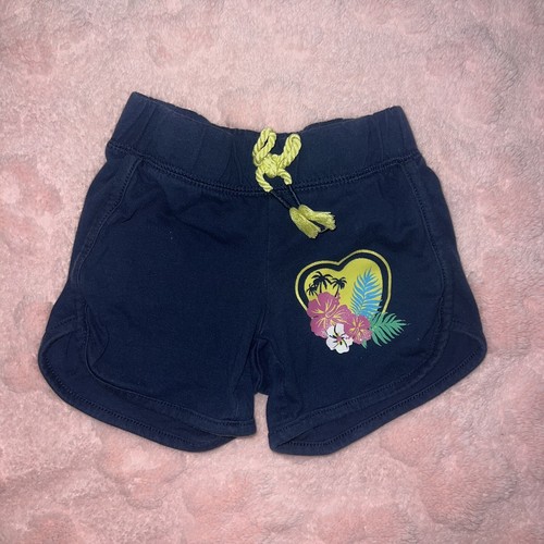Navy Blue Girls Wonder Nation Size XS 4/5 Tropical Island Casual Summer Shorts