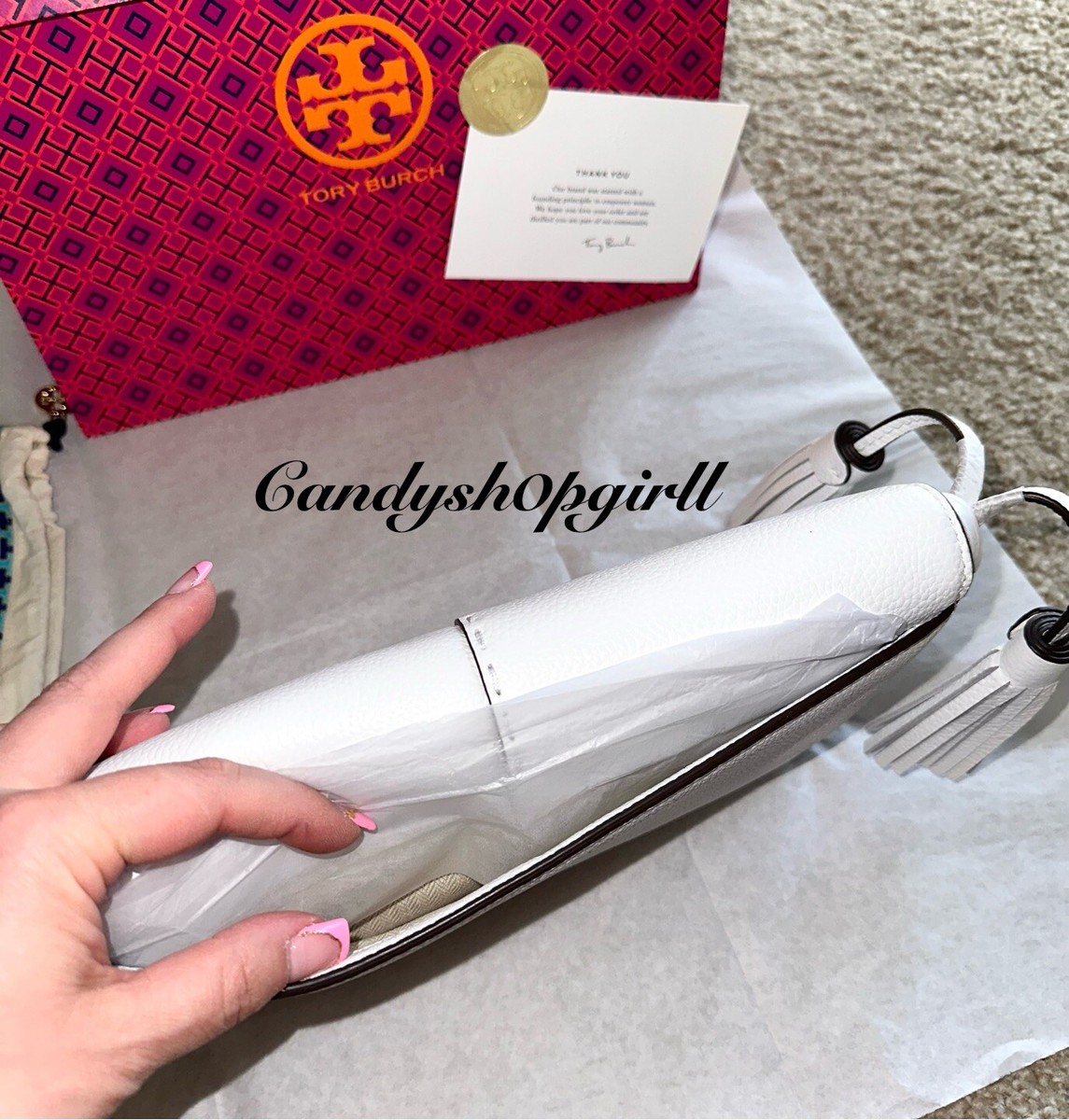 NEW TORY BURCH MCGRAW Crossbody Shoulder Bag (GARDENIA/WHITE