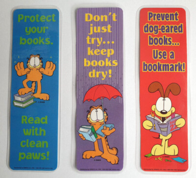 GARFIELD die KATZE Lesezeichen Odie Hund Jim Davis Comics Streifen Lesen Geschenke x Kinder