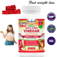 APPLE CIDER VINEGAR ACV 1740mg PURE WEIGHT LOSS FAT BURNER Diet Pills