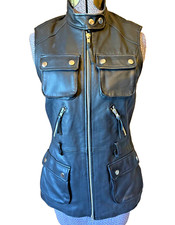 Women's Leather Vest - Brass snaps. Butter soft leather  Size S