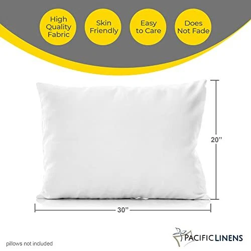 Pack de 12 fundas de almohada Pacific Linens blancas talla T-200 Foto 3 de 4