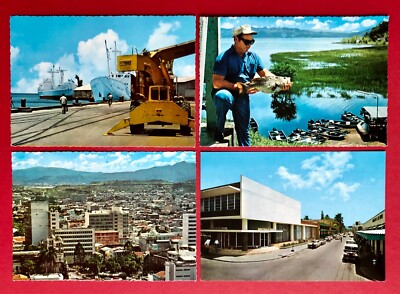 4 x Postcard Honduras around 1980 Puerto Cortes Port, Centro Tegucigalpa (82929