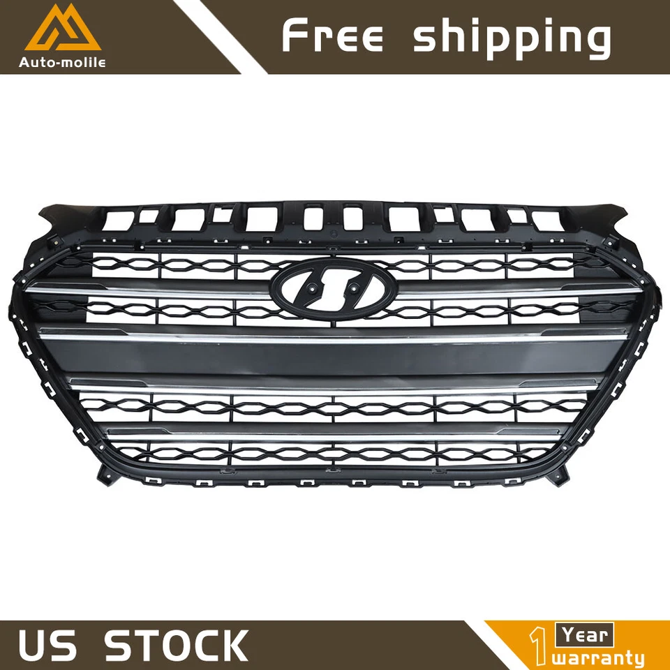 Front Bumper Grill With Grill Frame 2PCS Kit For 2013-2017 Hyundai Elantra GT - Image 3 of 4