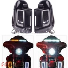 Lower Vented Leg Fairing + LED Light For Harley Touring and Trike Models 2014-21