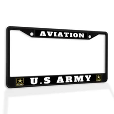 Metal License Plate Frame Vinyl Insert Aviation U.S Army