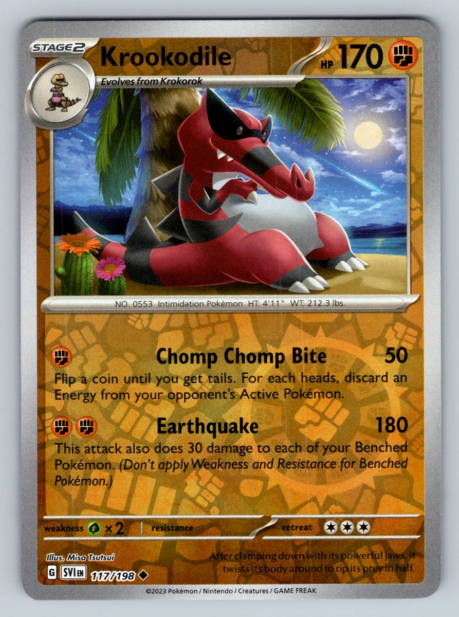 Krookodile 117/198 Reverse Holo Pokemon Card TCG 2023 | eBay
