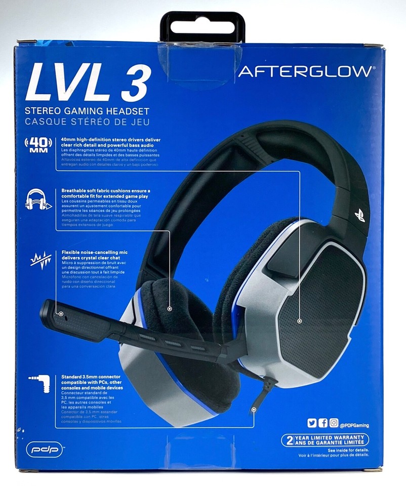 PDP Afterglow LVL 3 Wired Black PS4 Stereo Headset for PlayStation 4