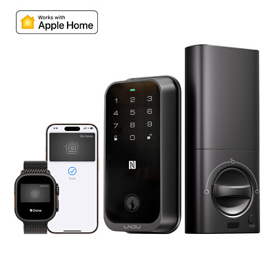 LNDU Apple Home Kit Smart Door Lock Keyless Fingerprint Deadbolt Auto-LockingAPP
