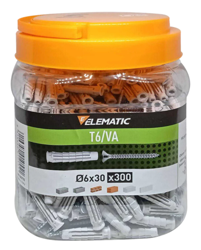 300x Tasselli da 6 muro universali 6x30 per calcestruzzo mattoni pieni forati - Foto 1 di 5