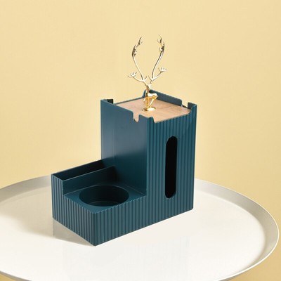 Remote Control Holder Tissue Box Pen Holder Multifunction Desk Makeup Organiser