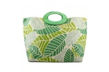 2 Leaf Wood Handle Tote/ Beach Bags