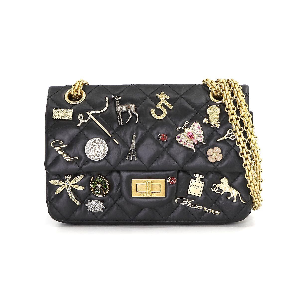 CHANEL 2.55 Matelasse Lucky charms Chain Shoulder Bag CHANEL 2.55 Matelasse Lucky charms Chain Shoulder Bag