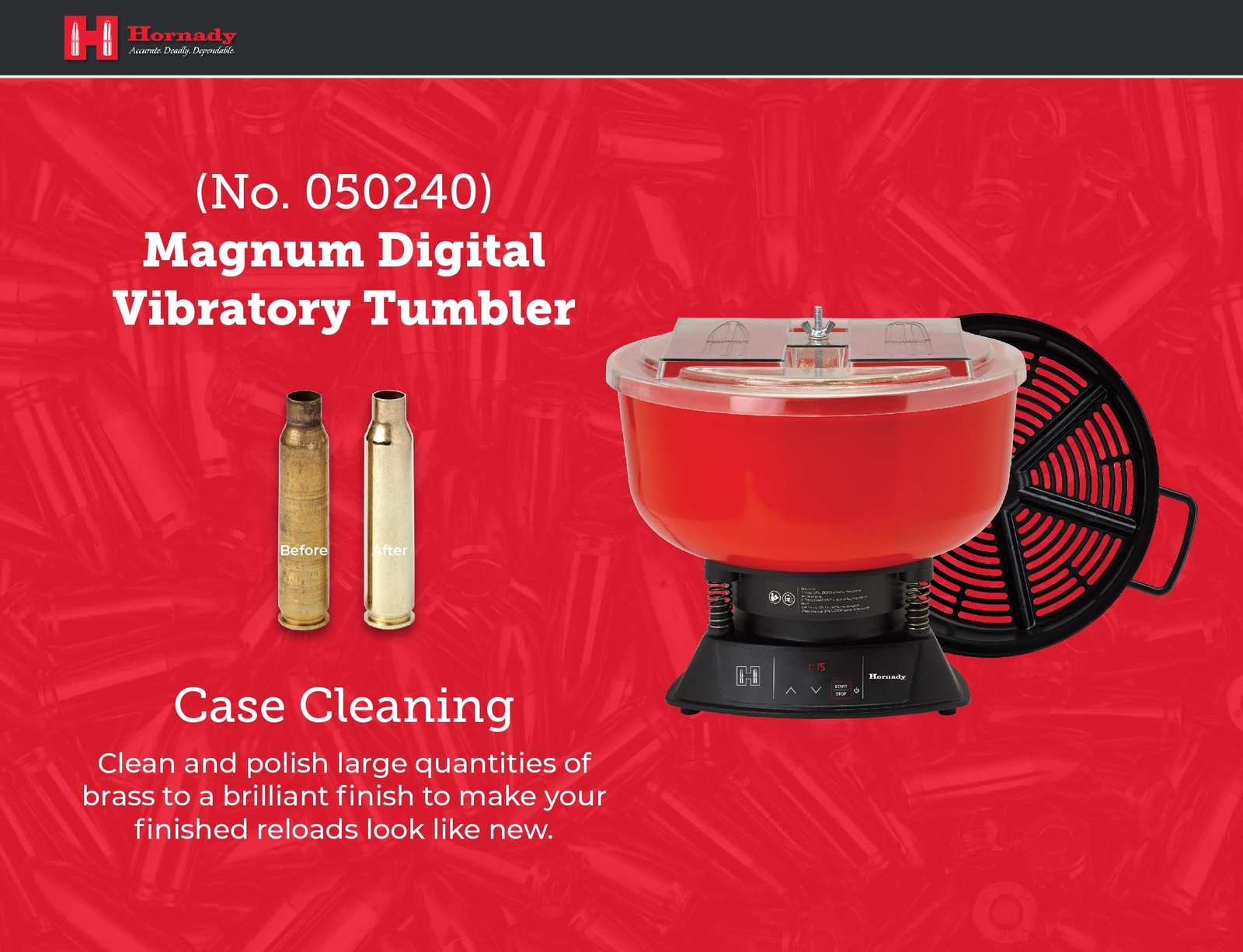 Hornady Vibratory Tumblers to Clean and Polish Brass Cartridges to A