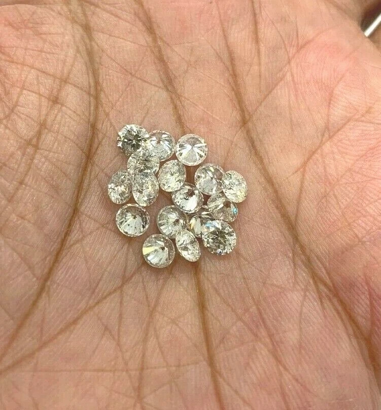 3.62 ct Natural Loose Round Brilliant Diamonds 9 Pc 4.6-4.7 mm G-I SI2-I1 $11200 - Image 3 of 3