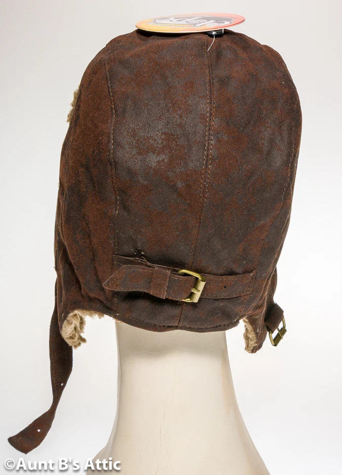 Gorra de Aviador con Forro Marrón Imitación Gamuza Aspecto Militar Steampunk Disfraz Sombrero  Foto 3 de 3
