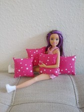 Set of 4 Bright Pink Fuchsia Throw Pillows Made for Barbie Sized Dolls 12" dolls
