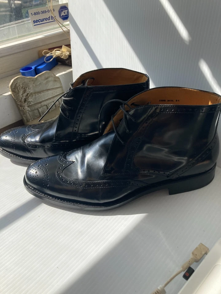 UGO VASARE Mens Elegant Wing Tip Boots (FC92-1/JJ015) - Image 2 of 4