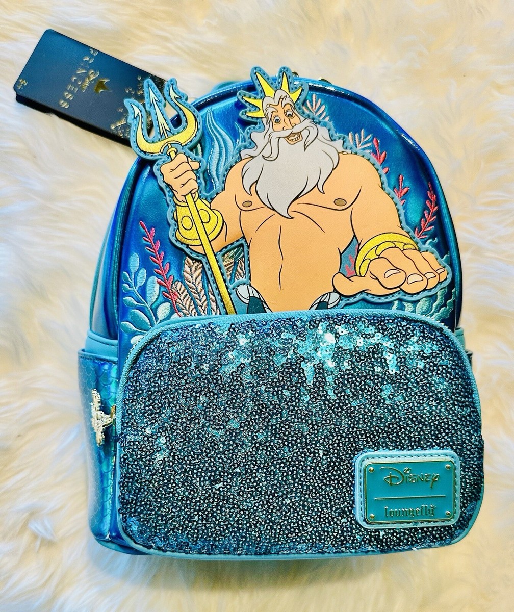 NEW LE 324* Loungefly King Triton Sequin Mini Backpack | eBay display picture 2