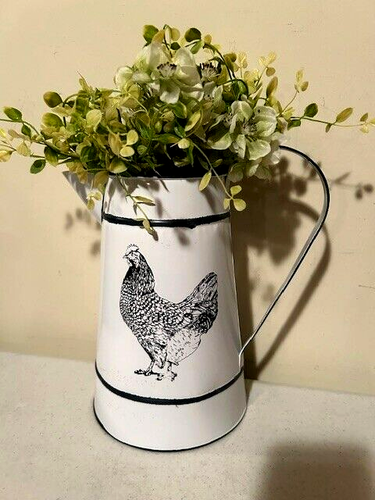Farmhouse Hen Pitcher with Greens - SALE