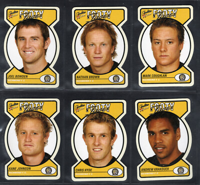 2004 AFL SELECT TRADITION DIE CUT CARD [FOOTY FACES] - FULL TEAM SETS (10 CARDS)