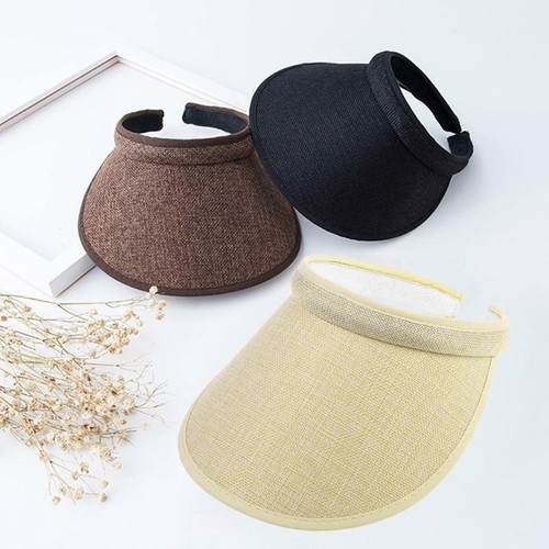 Lady Fashion Large Clip On Visor Wide Brim Sun UV Protection Cap Cover Hat Women - Picture 10 of 34
