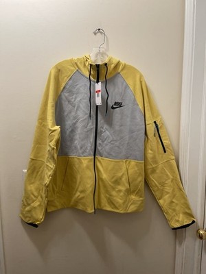 Nike Men's Yellow and Gray Full-Zip Hoodie Size L DD5284-700 S68