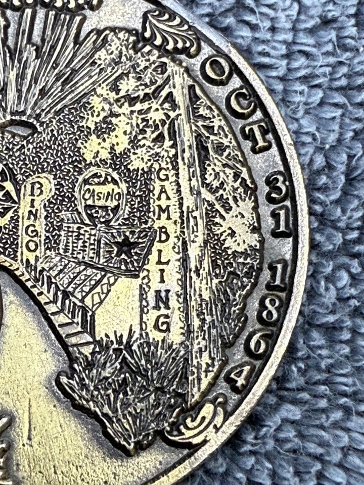 Hebilla de cinturón de juego vintage Casino Nevada Suerte años 70 Papá Regalo Foto 4 de 4