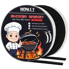 Smoker Gasket Seals, 1/2" X 1/8" 15 Ft High Temp Grill Gasket Replacement Self S