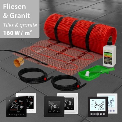 Elektrische Fußbodenheizung Bodenheizung elektro 160W elektrisch Fliese Bad Set 