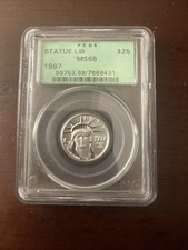 1997 1/4 Oz Platinum $25 Only 27,000 Minted MS68 4400.00 per troy oz