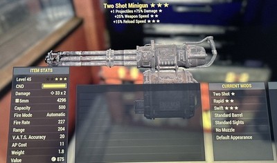  PS4/PS5  Two Shot Faster Fire Faster Reload Minigun
