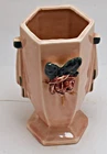 1948 6” McCoy USA Pottery Applied Rose Pink Vase
