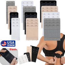 12Pcs Women's Bra Extenders Strap 3 Rows 2/3/4 Hooks Elastic Bra Extenders USA