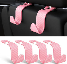 4-Pack Car Headrest Hooks Holds 55Lbs Seat Storage Organizer for Bags