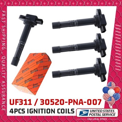 4pcs 30520-PNA-007 Ignition Coil For 2002-2011 Honda Accord CRV Element 2.4L L4