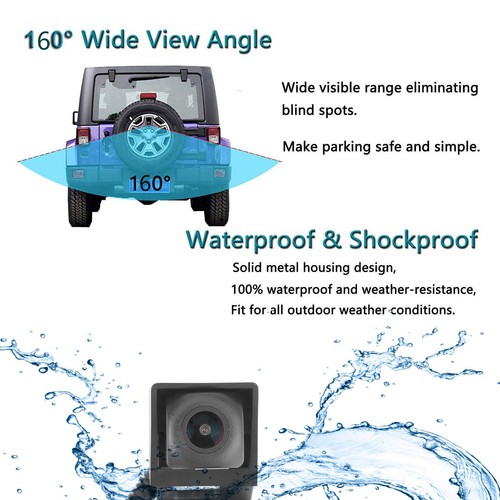 Car Backup Rear View Camera Spare Tire Mount 160° Wide View IP68 Waterproof HEN - Bild 9 von 20