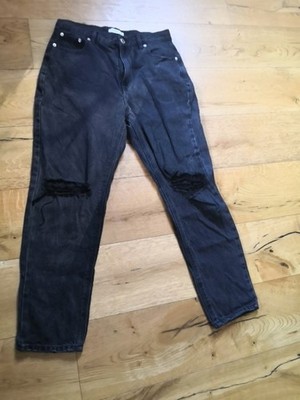 Pull&Bear Damen Jeans 42 Schwarz  Ripped