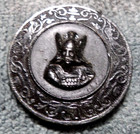 Antique Pressed Horn Picture Button VIKING KING Running Dog Border — photo 2