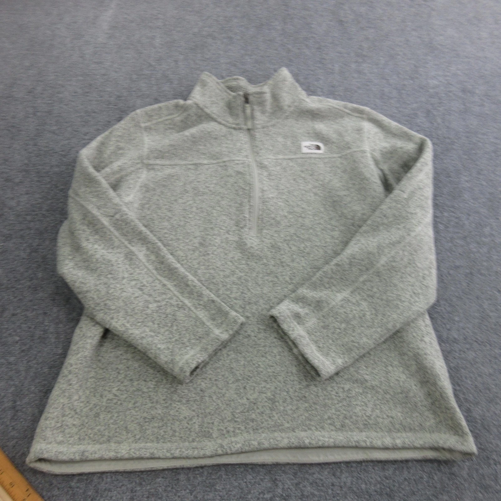 The North Face Pullover Mens 2XL Gray Fleece Quarter Zip Long Sleeve Thermal Top
