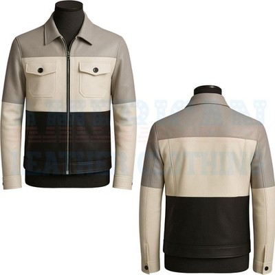 Men s Handcrafted Biker Leather Jacket Custom Made Motorcycle Coat Real Leather