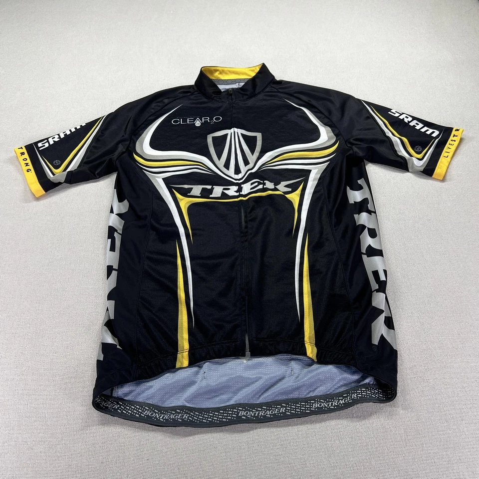 Trek Bontrager Cycling Jersey Men's M Black Yellow Full Zip LIVESTRONG Cycling - Image 2 of 4