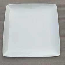 Over and Back Maison White Porcelain 10.5" Square Dinner Plate DISCONTINUED