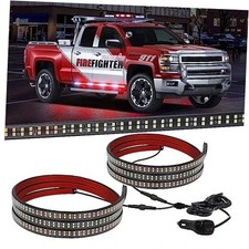 2pcs 70 Inch Truck Emergency Lights Strip 864 Led Running Board Redwhite