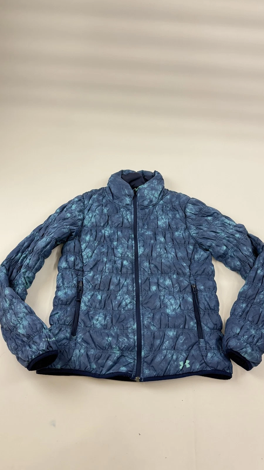Under Armour Jacket Womens Medium Blue UA Storm PrimaLoft Puffer Quilted Zip