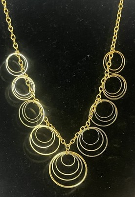 Unbranded Necklace Gold-tone Chain Multiple Circles Intertwined 