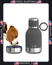Stainless Steel Dog Bowl with Travel Bottle 37oz Insulated  Detachable