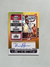 2023 Contenders Optic Rookie Ticket Gold Prizm Autograph Kobe Brown /10 RC